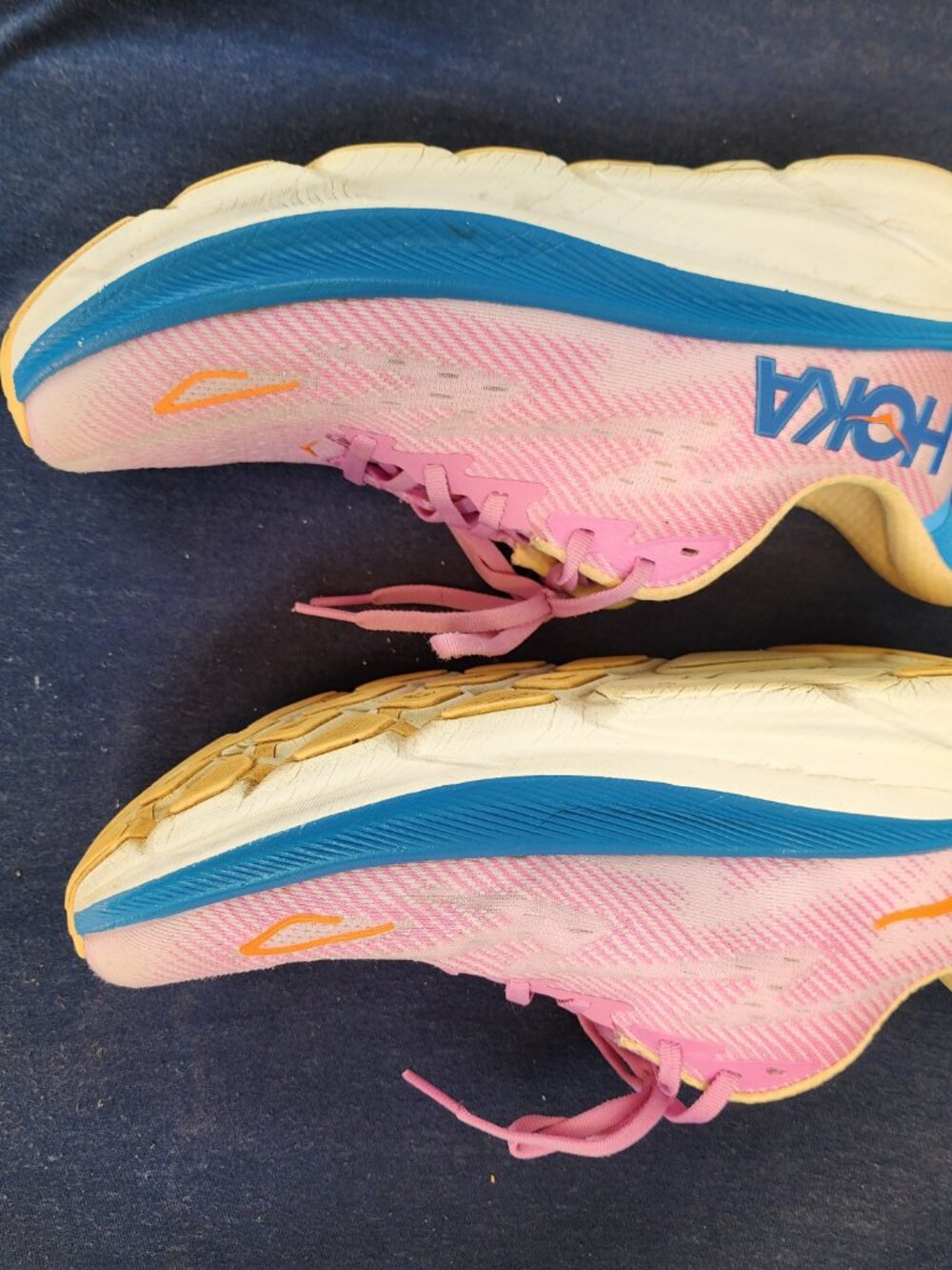 Hoka Clifton 9 Women's Running Shoes Size 9.5B Pink Blue - Picture 15 of 16